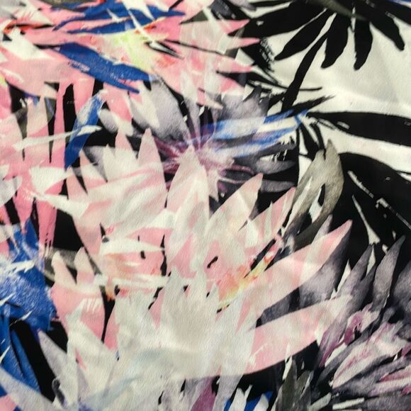 NYDJ Off The Shoulder Floral Tropical Print Blouse LOng Sleeve Pull-Over  L - Picture 9 of 9